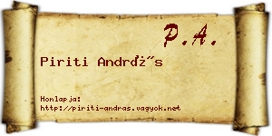 Piriti András névjegykártya